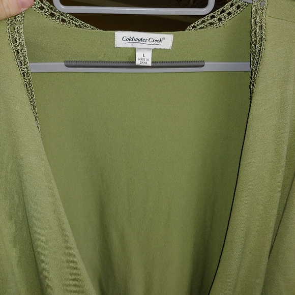 Coldwater Creek Green Wrap Shirt Size L - Picture 6 of 6